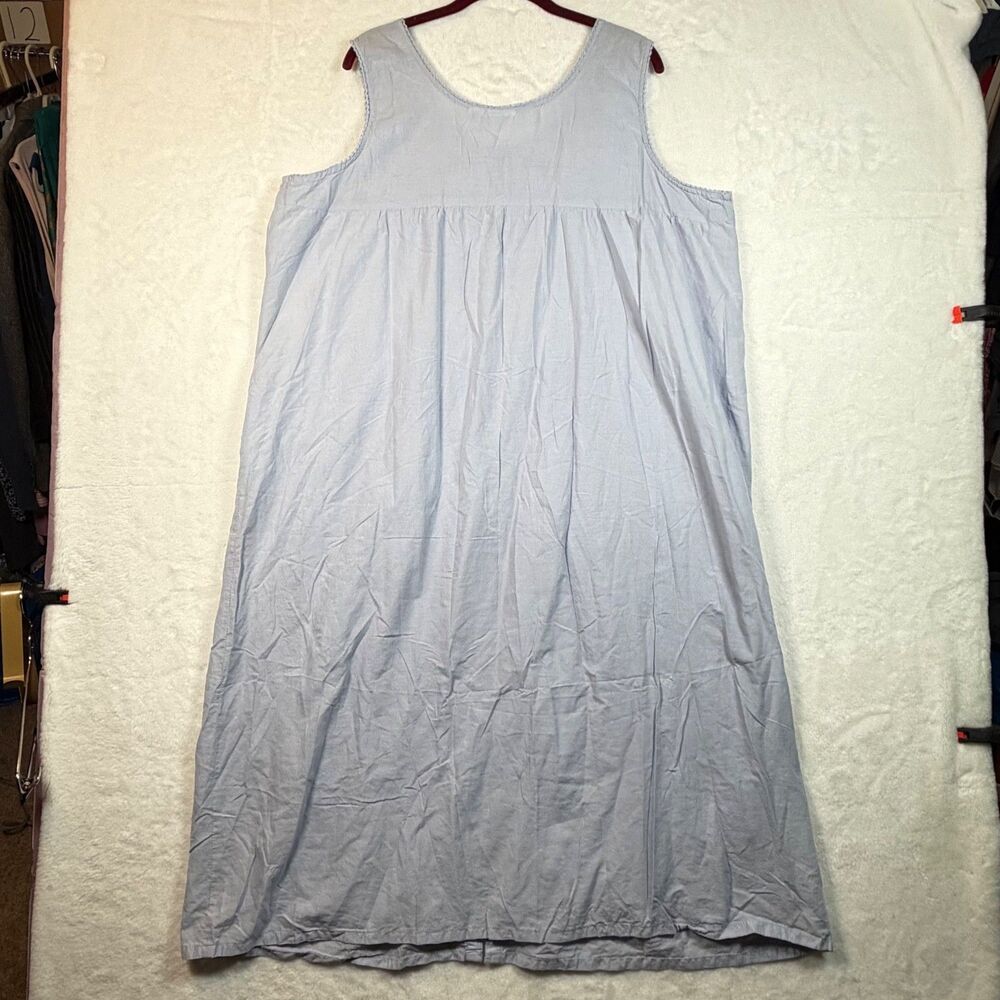 Vintage Collections Etc Blue Floral Embroidered Cotton Prairie Maxi Dress XXL - Picture 2 of 10